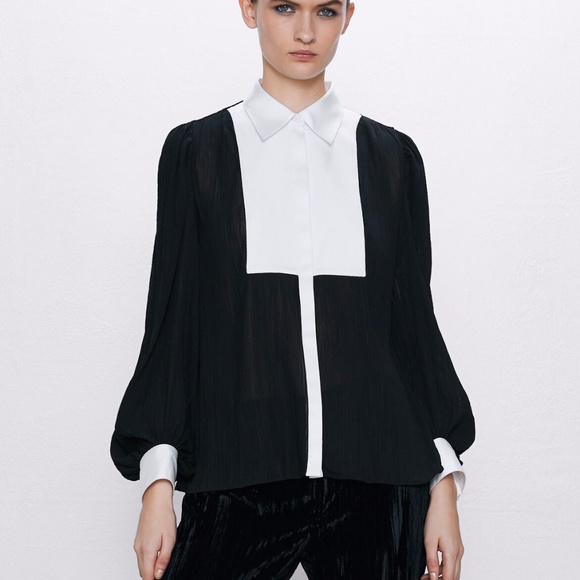 Zara Tops - Zara Contrasting Yoke Blouse